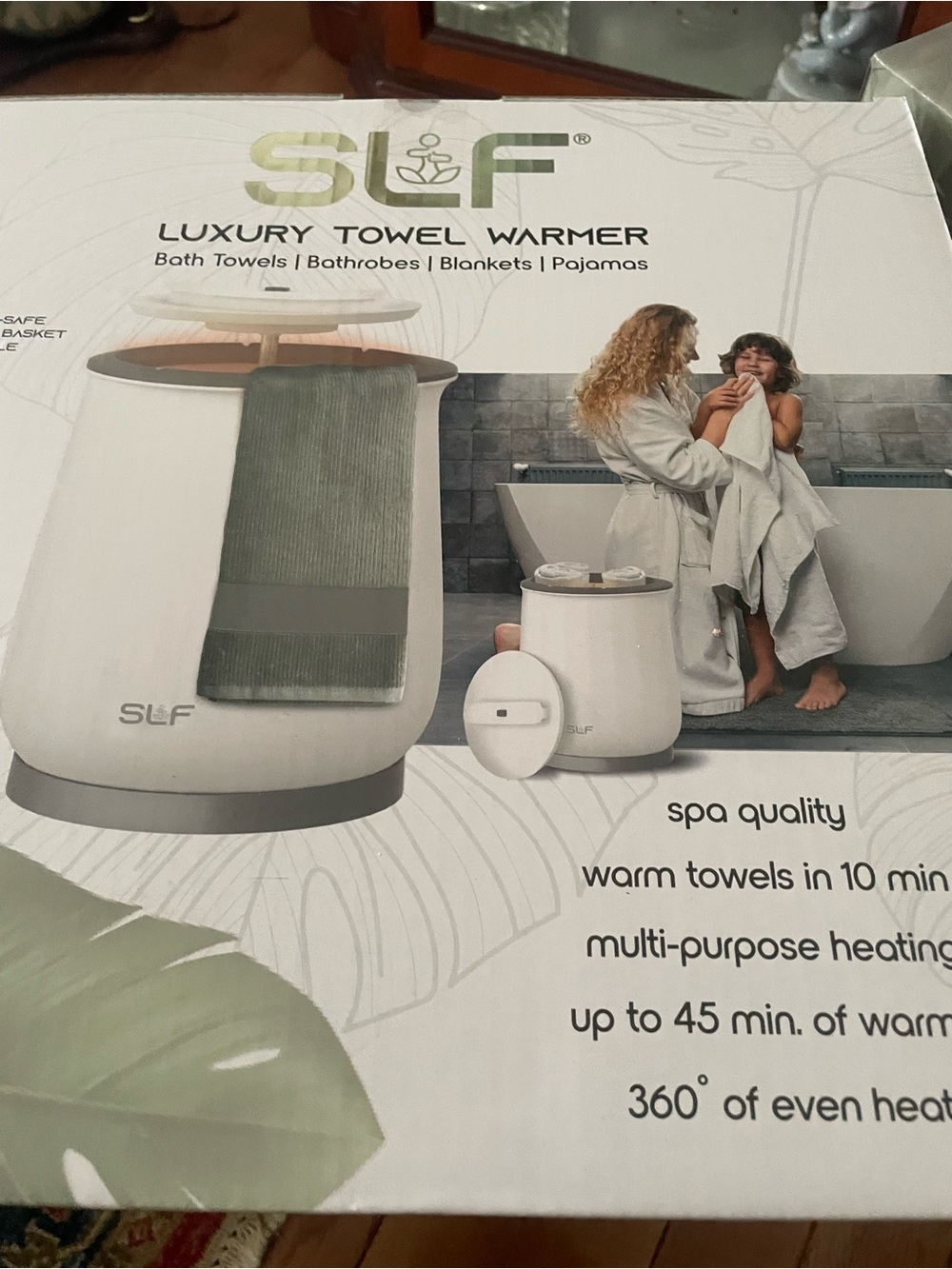 LF Luxury Towel Warmer in White with Gray Accents